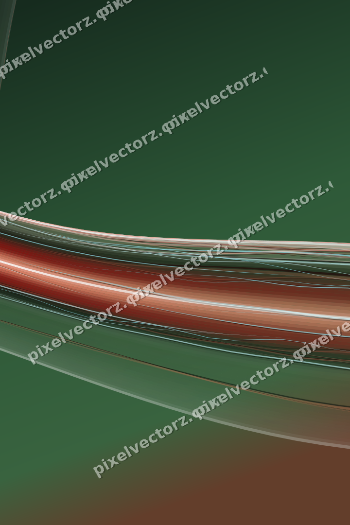 Abstract glass arc in dark green and red