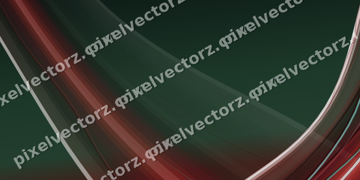 Abstract glass arc in dark red and dark green