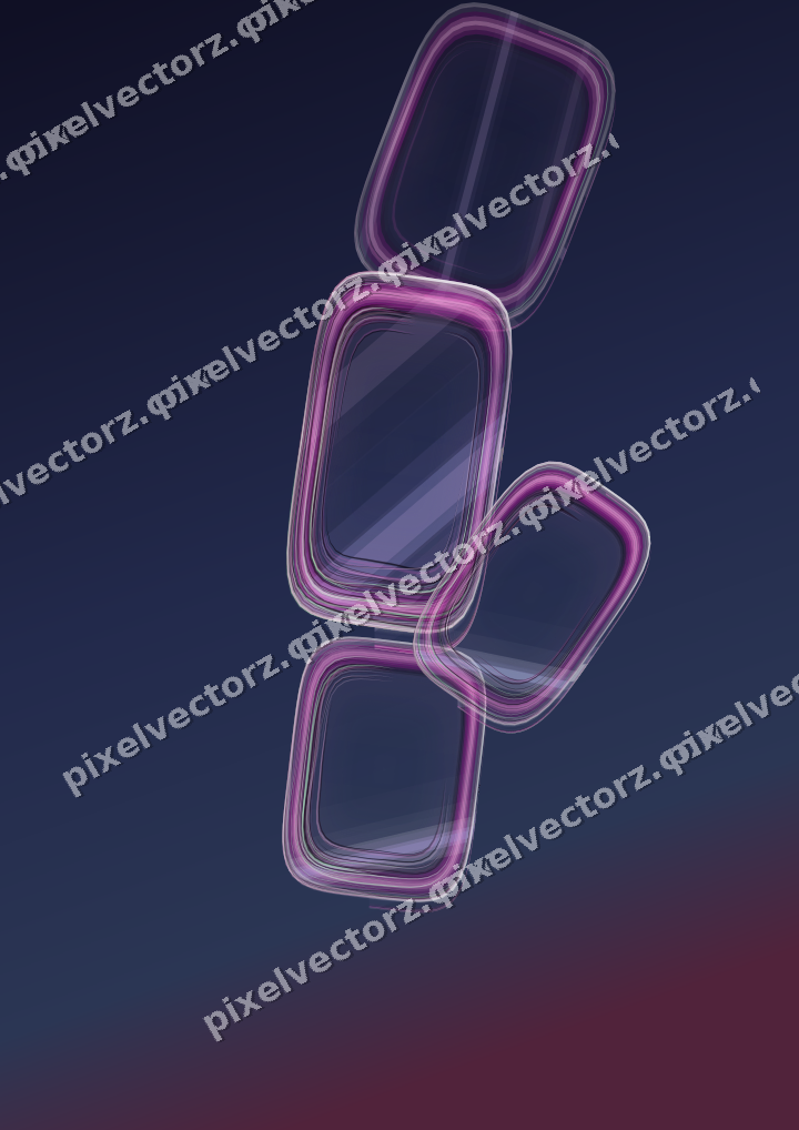 Abstract glass arc in purple and blue