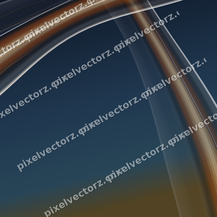 Abstract glass arc in dark blue and red