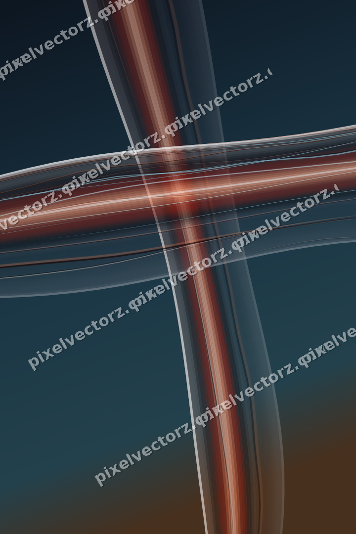 Abstract glass arc in red and orange
