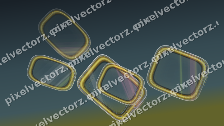 Abstract glass arc in lime and amber