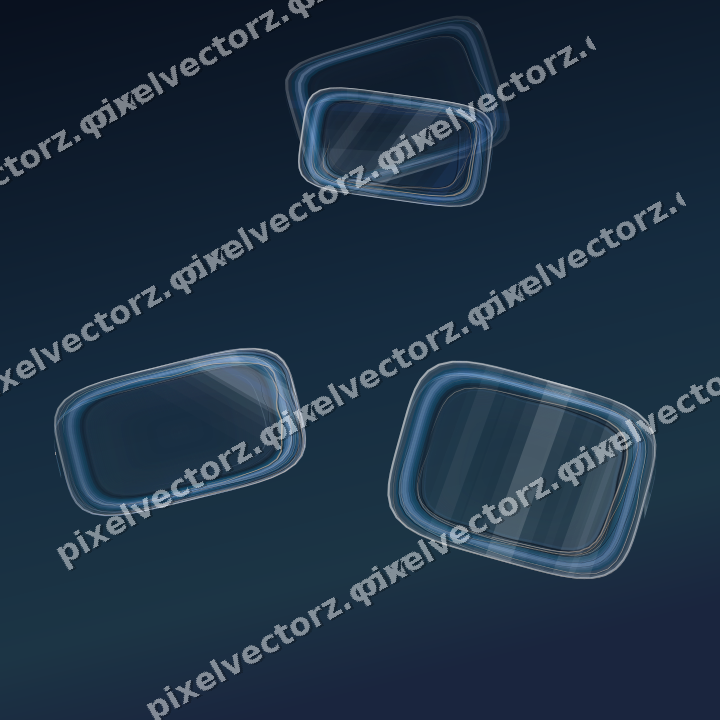 Abstract glass arc in dark blue and white