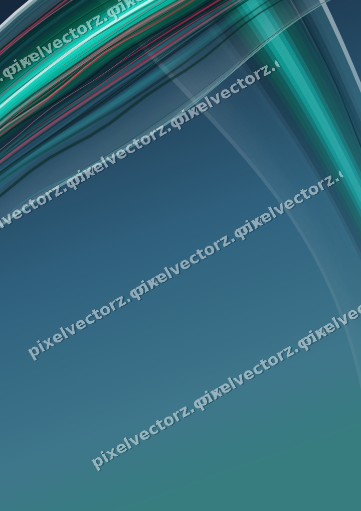 Abstract glass arc in cyan and teal