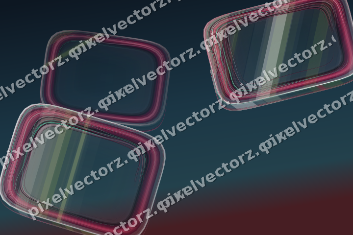 Abstract glass arc in dark lime and dark pink