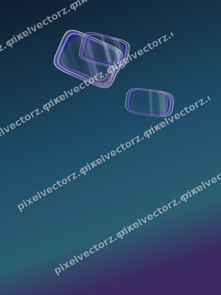 Abstract glass arc in blue and cyan