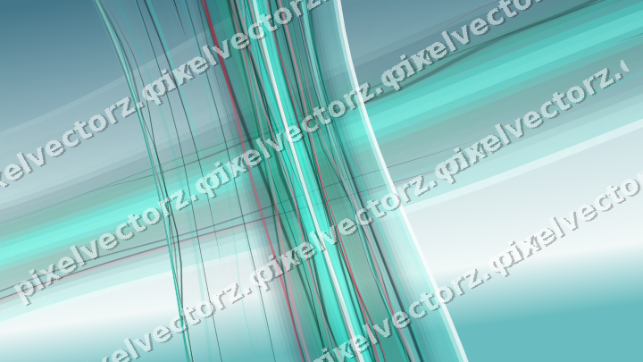 Abstract glass arc in cyan and teal