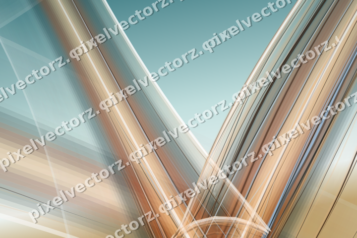 Abstract glass arc in dark teal and orange