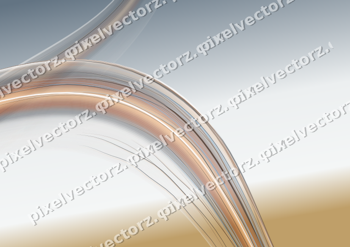 Abstract glass arc in blue and orange