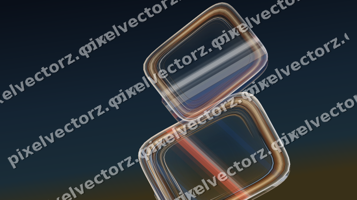 Abstract glass arc in dark blue and red