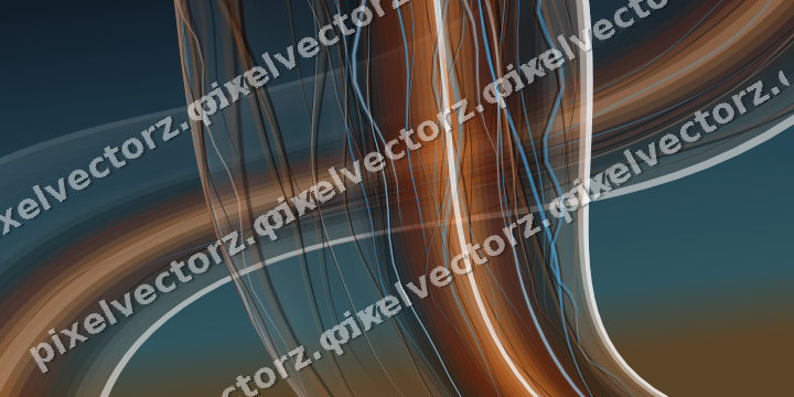 Abstract glass arc in blue and orange