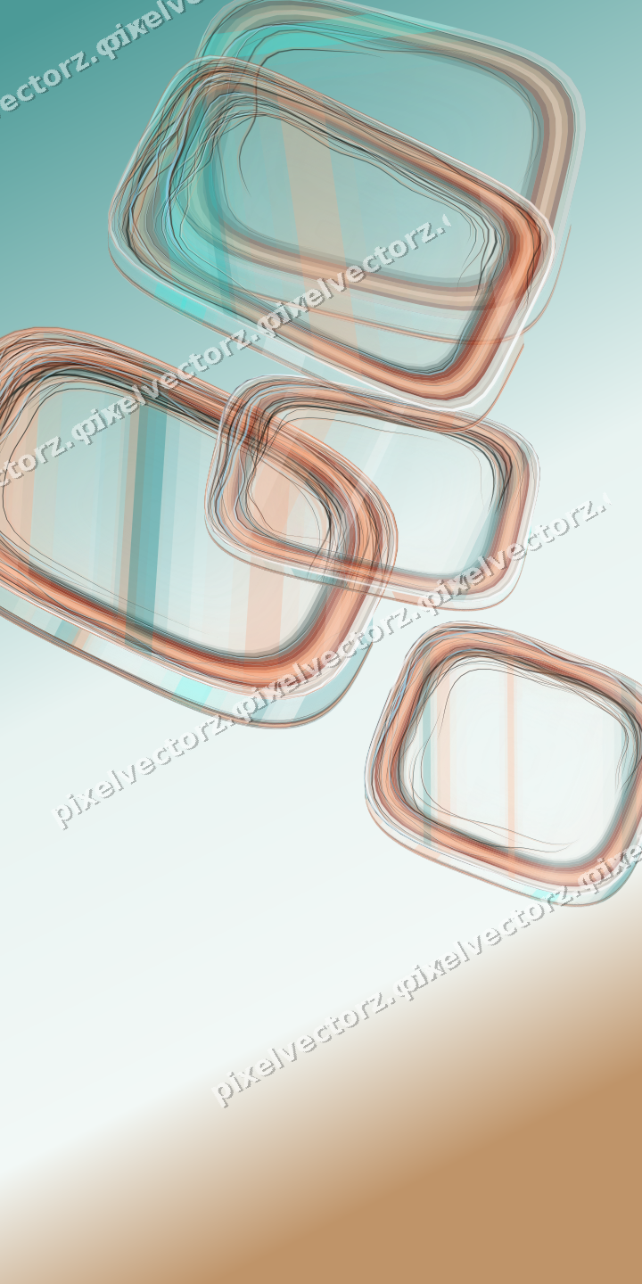Abstract glass arc in orange and teal