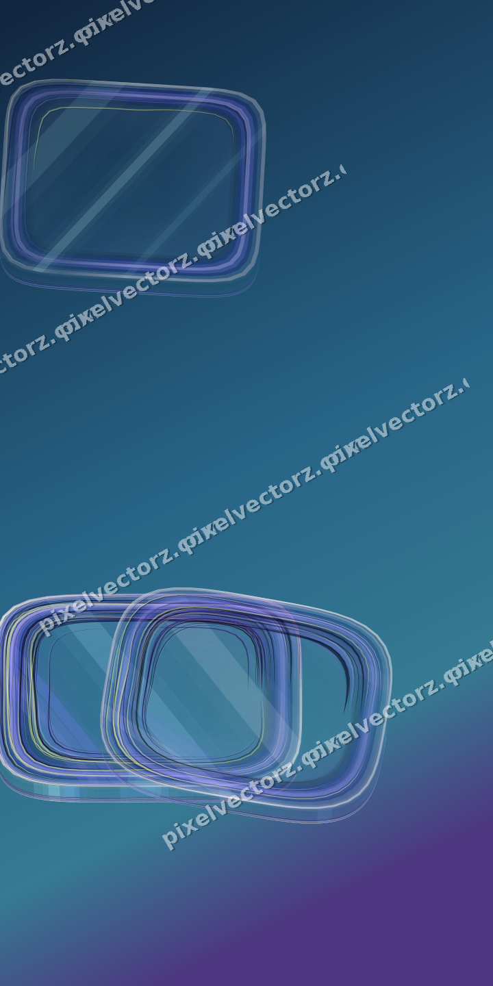Abstract glass arc in blue and cyan