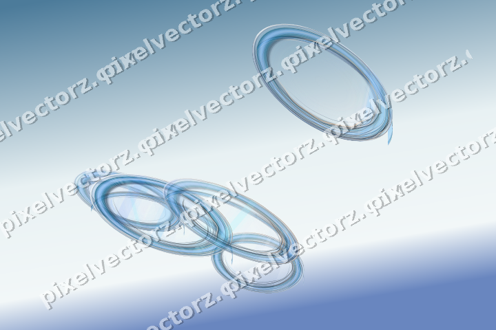 Abstract glass arc in cyan and blue