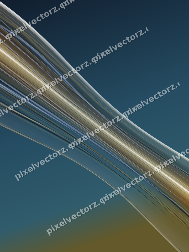 Abstract glass arc in amber and dark teal