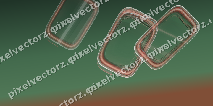 Abstract glass arc in dark green and red