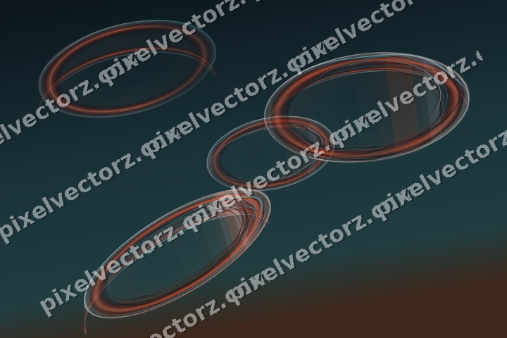 Abstract glass arc in cyan and red