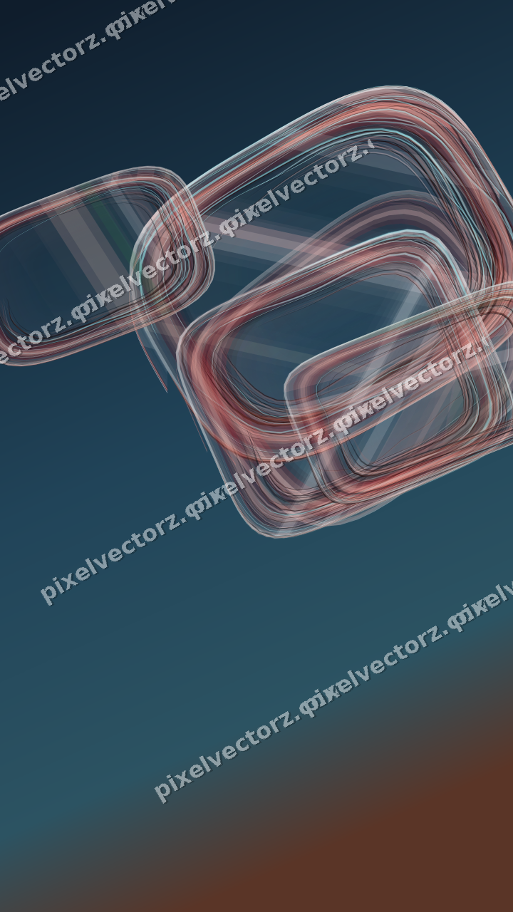 Abstract glass arc in red and dark green