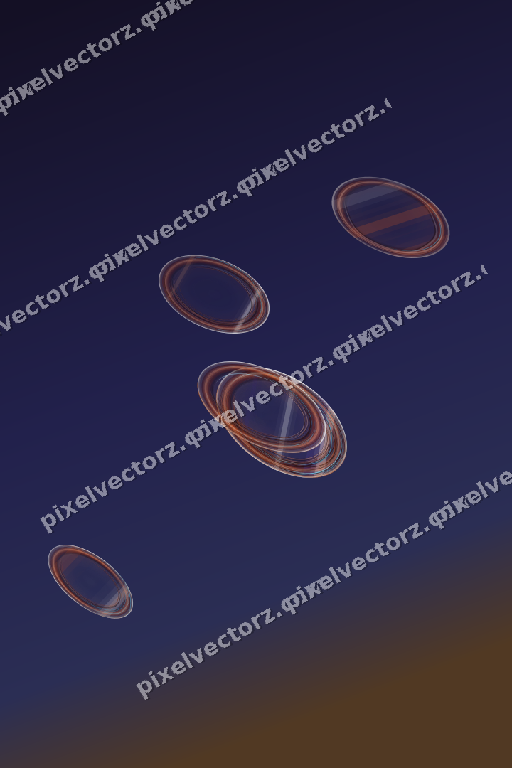 Abstract glass arc in orange and blue