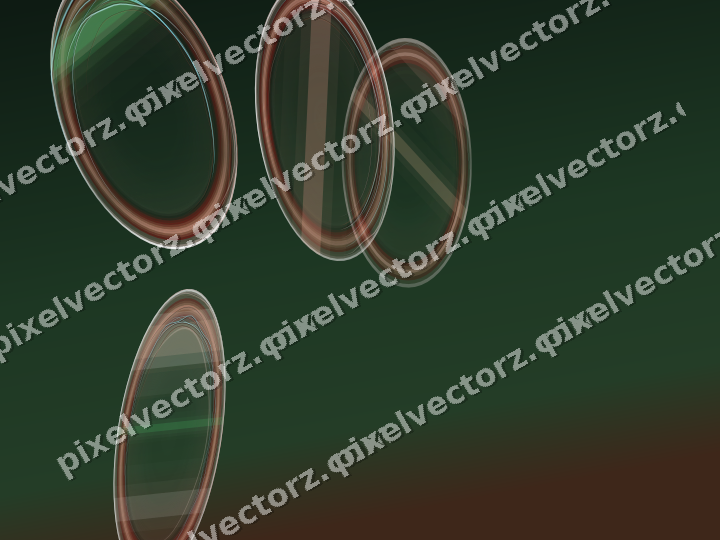 Abstract glass arc in dark green and red