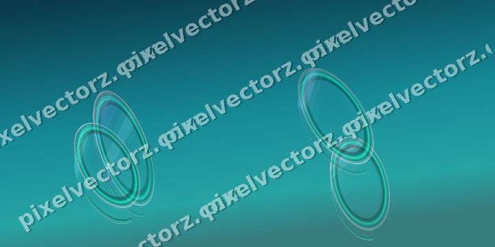 Abstract glass arc in cyan and teal
