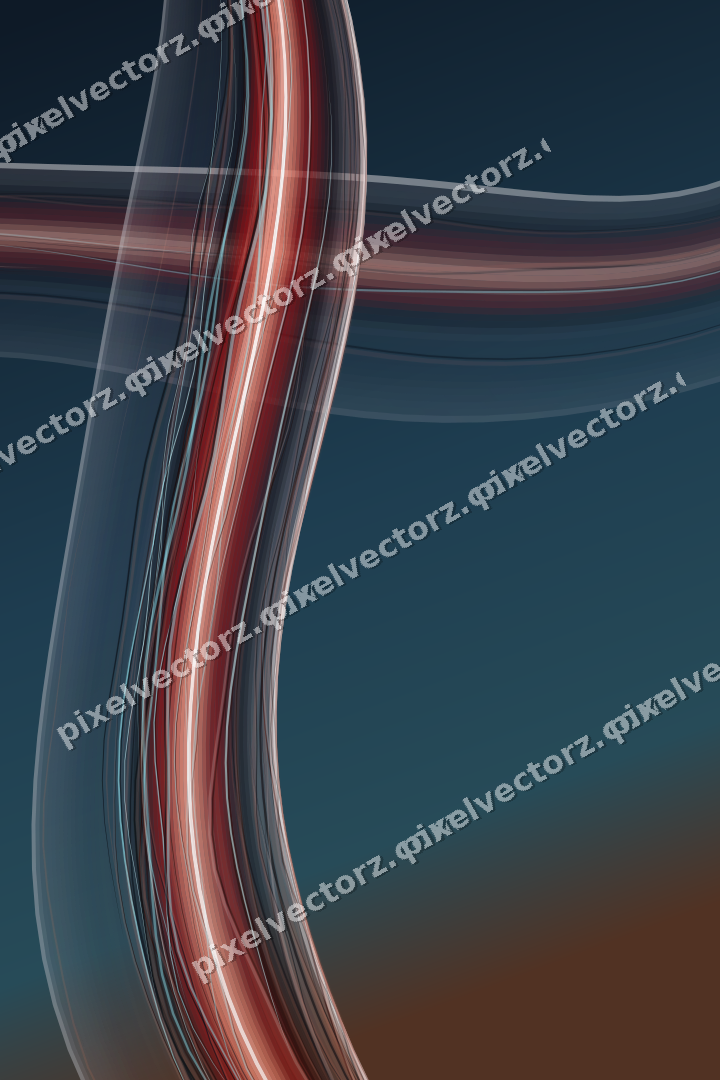 Abstract glass arc in dark green and red