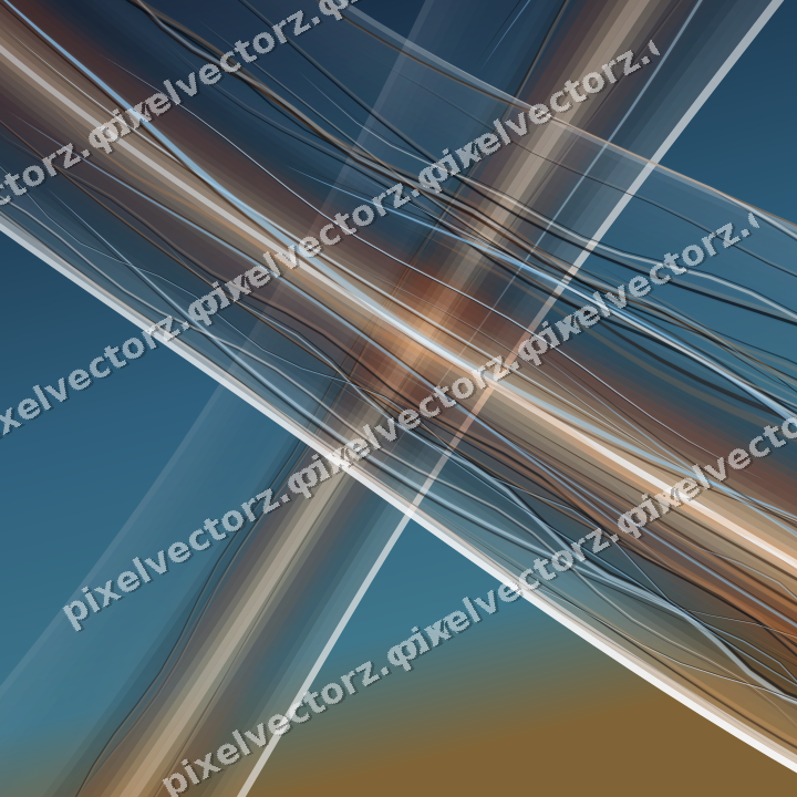 Abstract glass arc in orange and teal