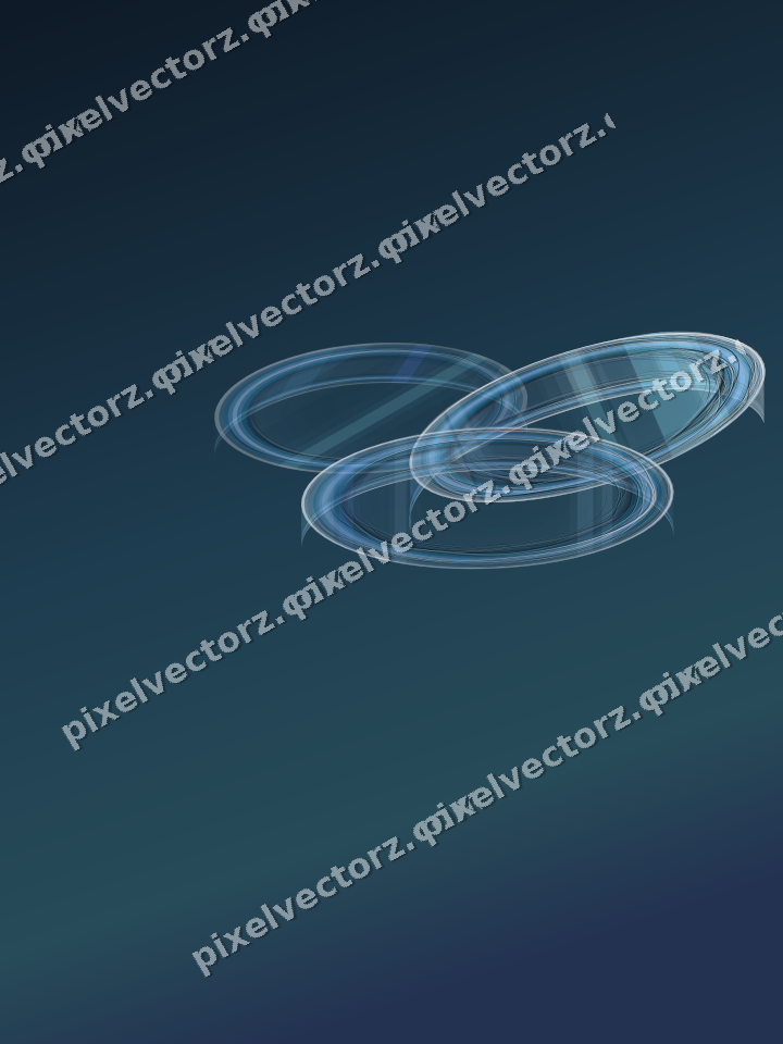 Abstract glass arc in cyan and blue