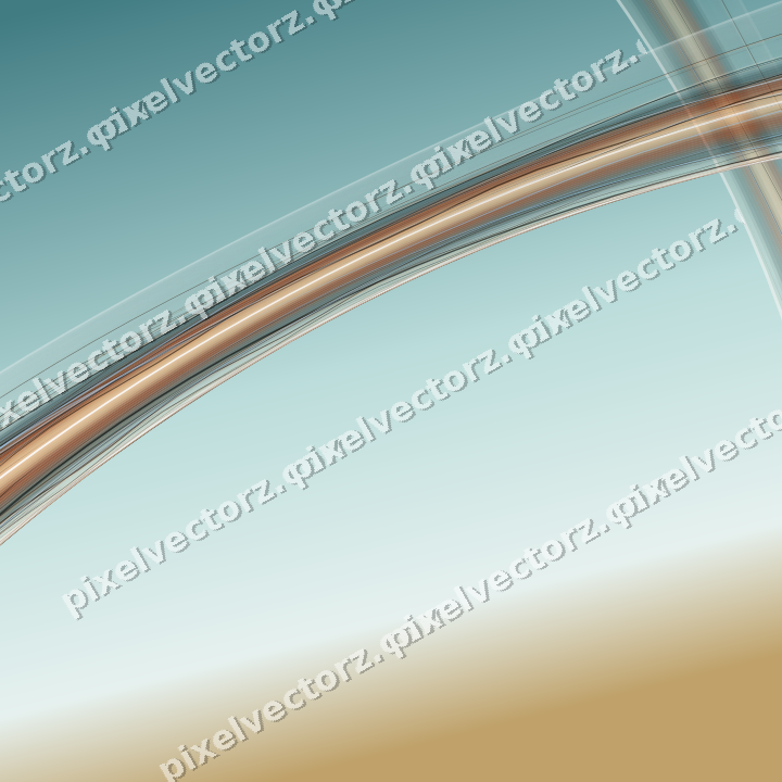 Abstract glass arc in dark teal and orange