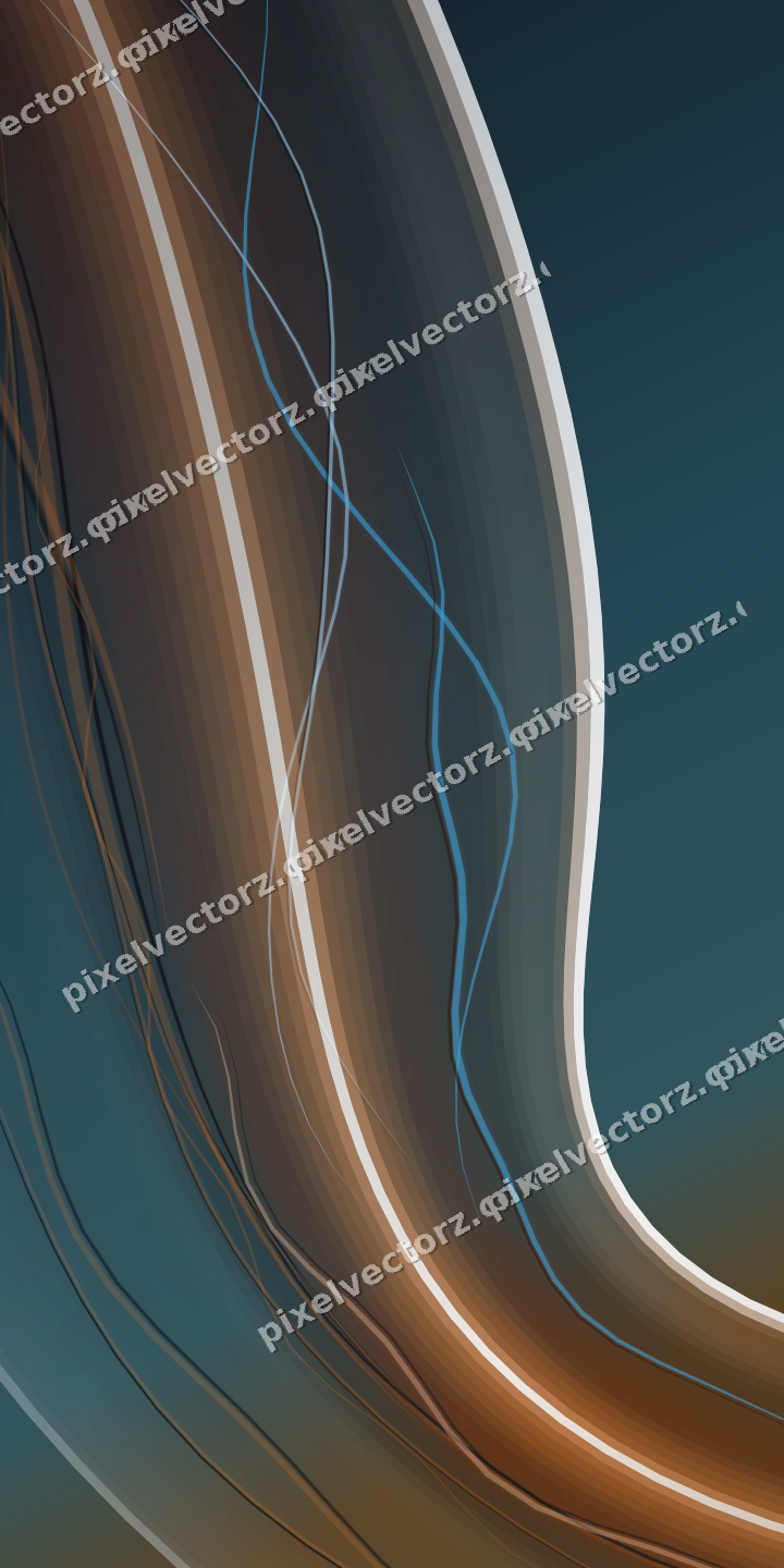 Abstract glass arc in blue and orange