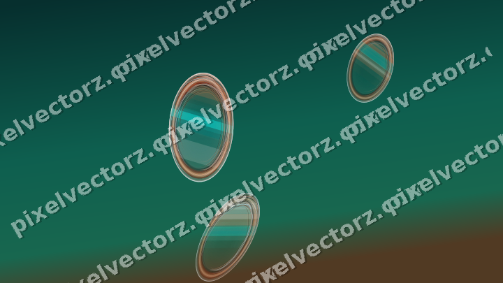 Abstract glass arc in orange and teal