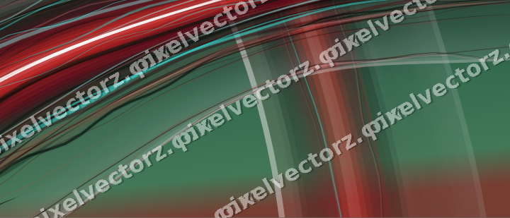 Abstract glass arc in dark red and dark green
