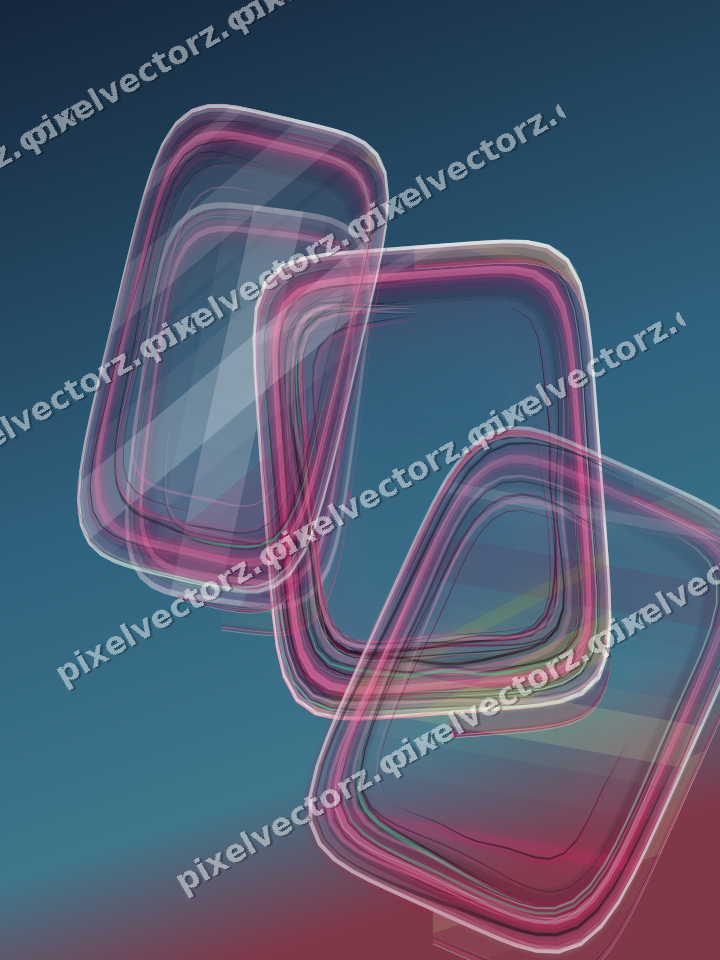 Abstract glass arc in lime and pink