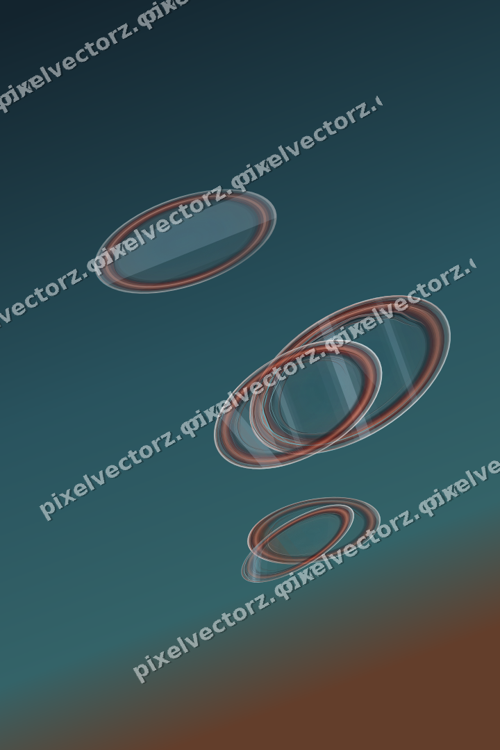 Abstract glass arc in cyan and red