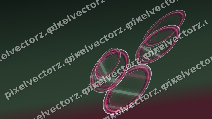 Abstract glass arc in dark pink and green