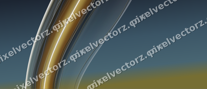 Abstract glass arc in amber and green