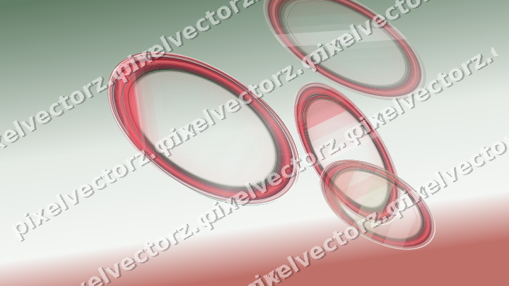 Abstract glass arc in red and pale lime