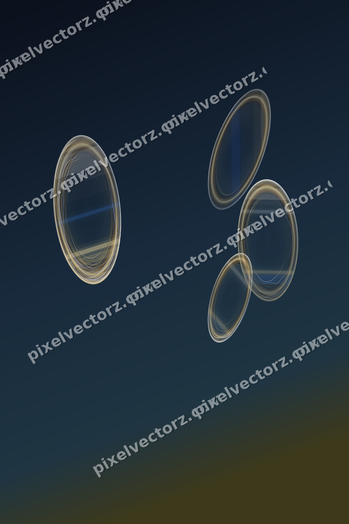 Abstract glass arc in dark blue and amber