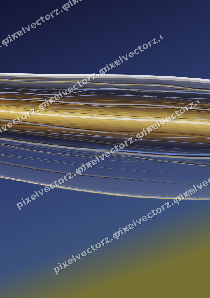 Abstract glass arc in dark blue and amber