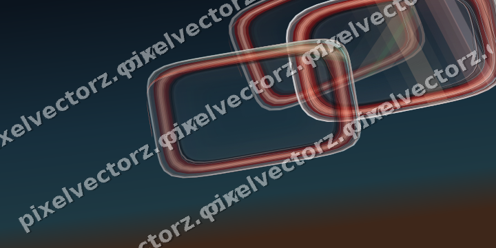 Abstract glass arc in dark green and red
