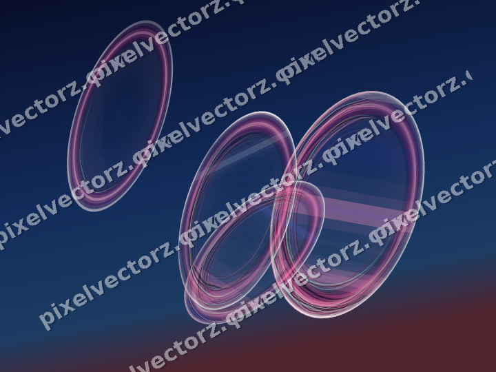 Abstract glass arc in pink and blue