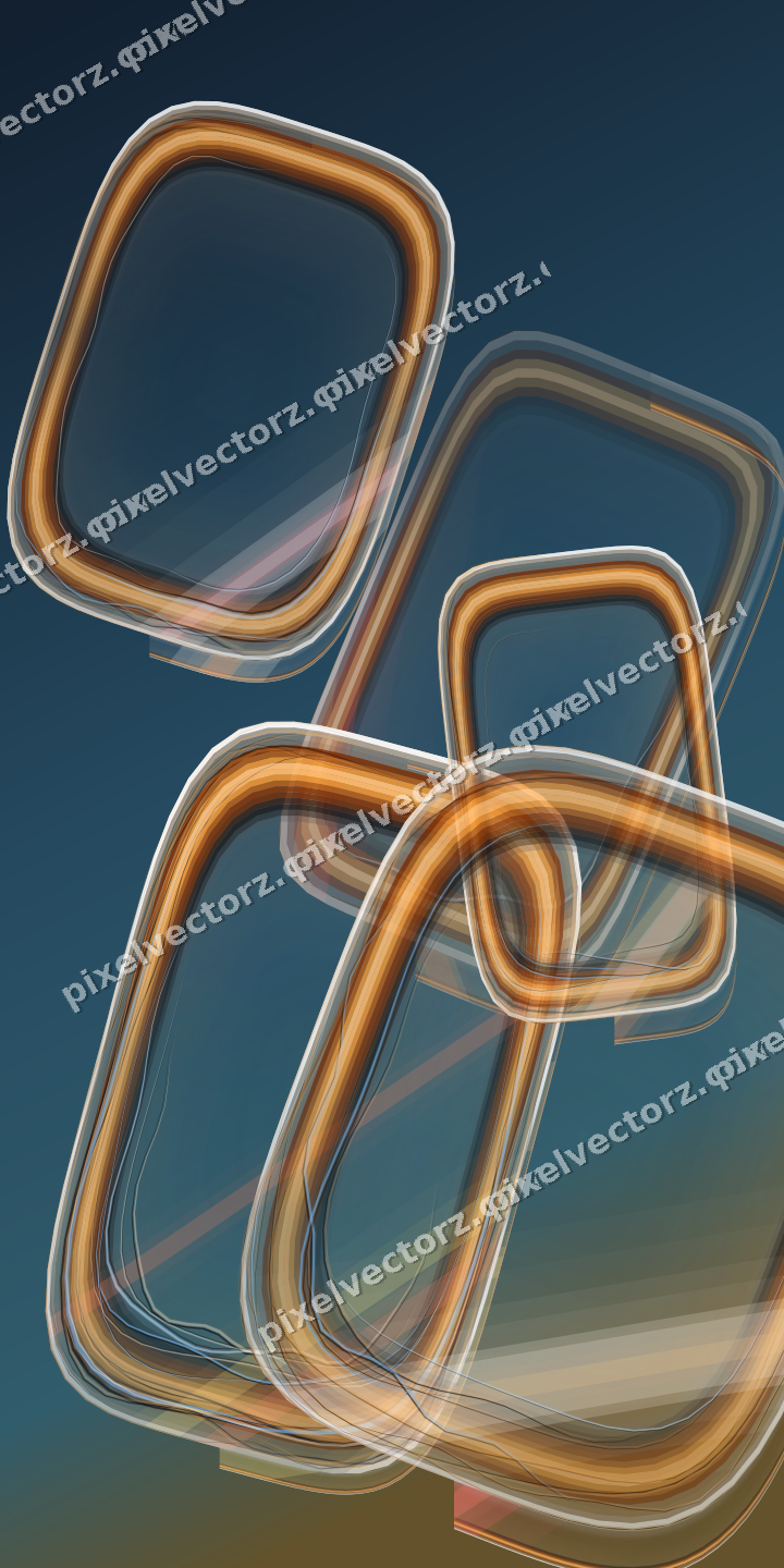 Abstract glass arc in orange and amber