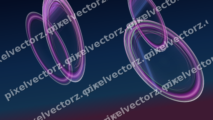 Abstract glass arc in purple and blue