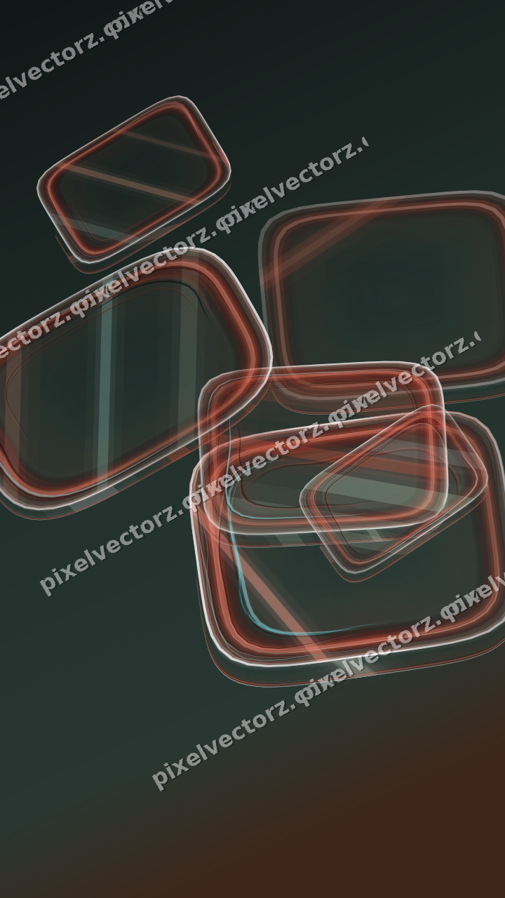 Abstract glass arc in red and orange
