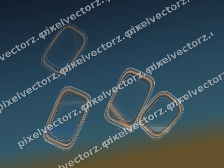 Abstract glass arc in dark blue and orange