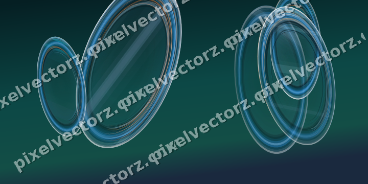 Abstract glass arc in teal and pale cyan