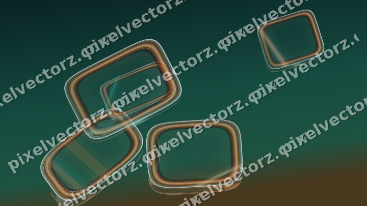 Abstract glass arc in orange and teal