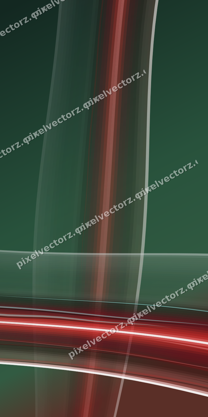 Abstract glass arc in dark red and dark green