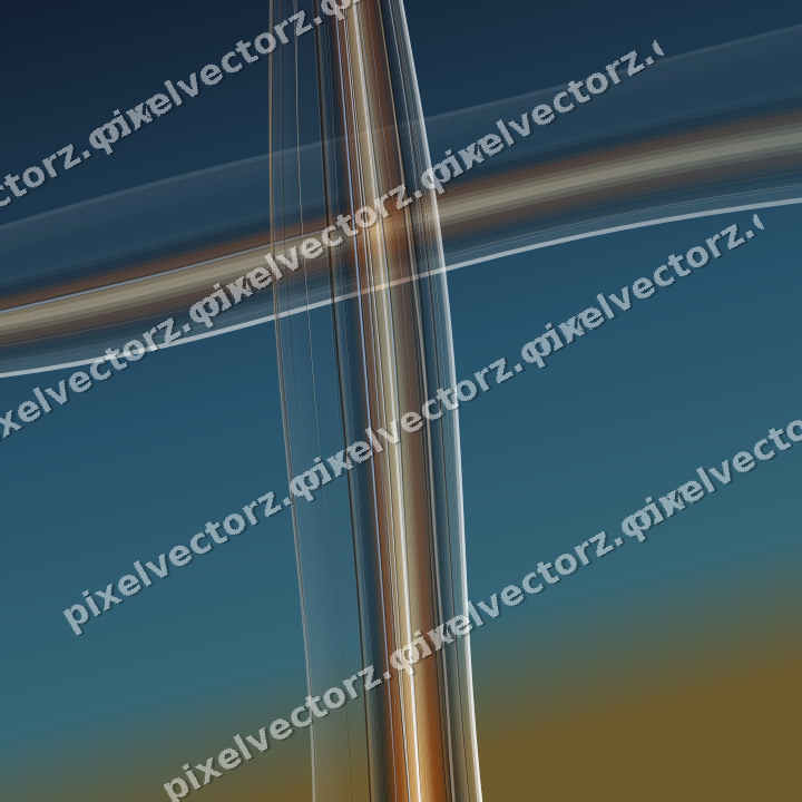 Abstract glass arc in dark blue and red