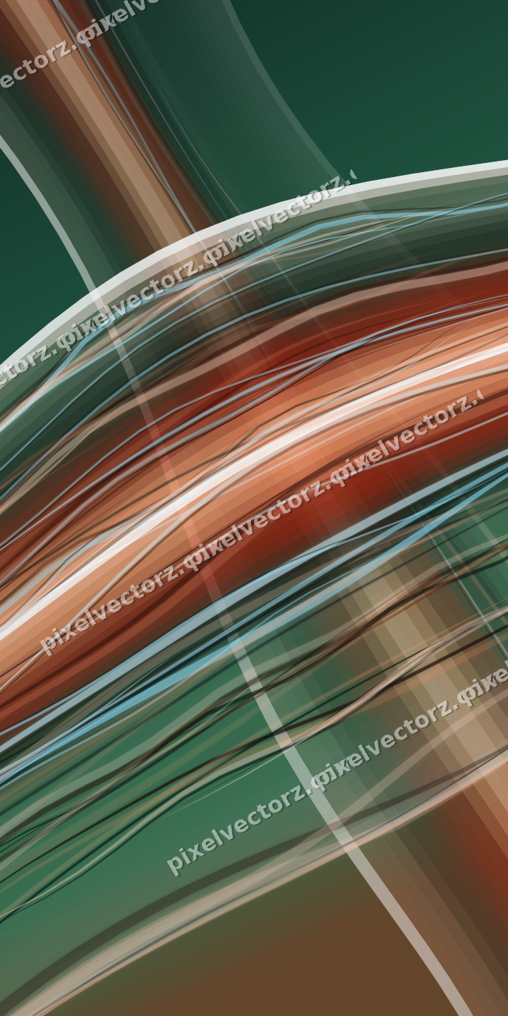 Abstract glass arc in dark green and orange